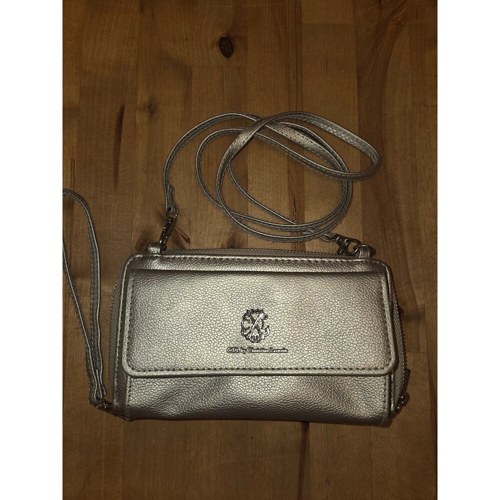 CXL by Christian Lacroix Blake Pewter Flap Crossbody Wristlet Bag